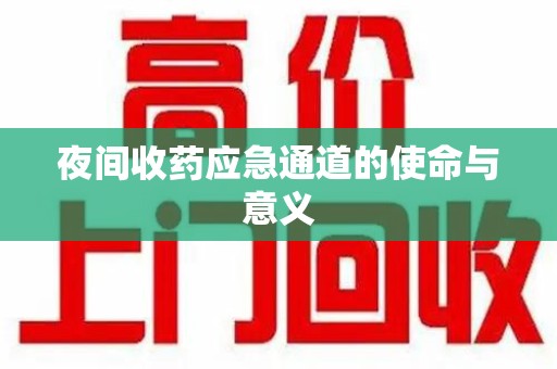济宁夜间收药应急通道的使命与意义